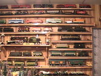 Train Room Shelves, Train Layout, Firethorn Bush 002